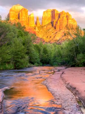 Sedona Cathedral Rock and Oak Creek Sunset