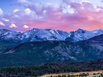 Vivid Sunrise over Moraine Park and the Continental Divide (Click for full width)