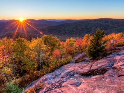 Sun Setting Behind Seneca Mountain