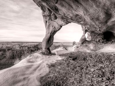 Aztec Butte Alcove Grainery B&W