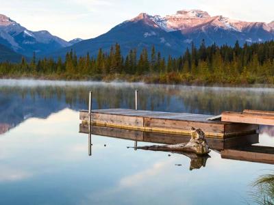 Vermillion Lakes Dock Panorama