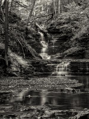 Excelsior Glen Upper Falls BLack & White