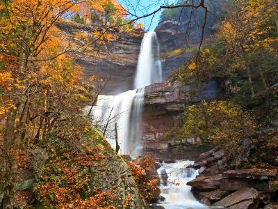 Kaaterskill Falls Autumn Wide View