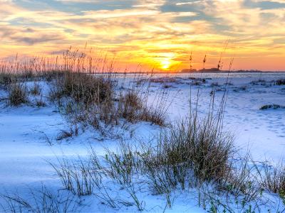 National Seashore Seaoats Sunset