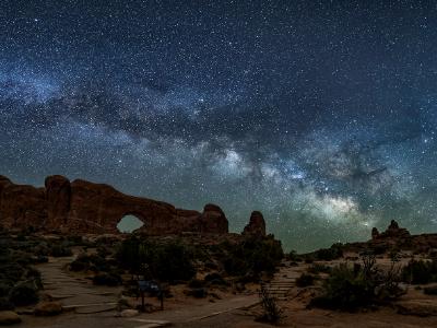 Milk Way Pano and Arches Windows Path