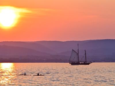 Tall Ship Hudson River Sunset