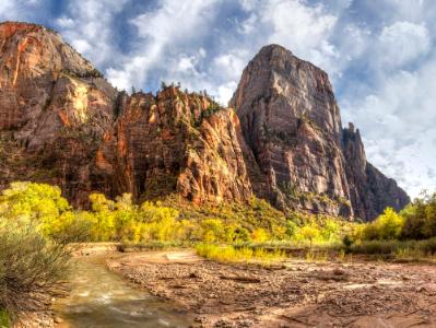 Towering Mountains over the Virgin River