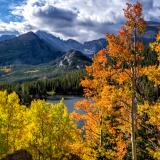 Longs Peak Clouds and Bear Lake Aspens