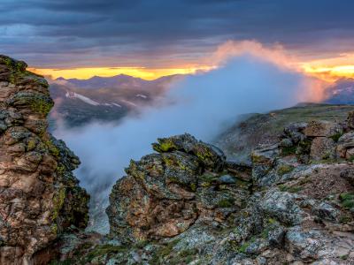 Rock Cut Foggy Sunset