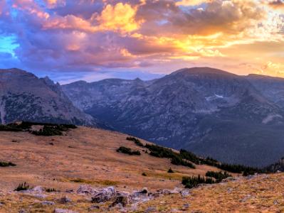 Ute Crossing Sunset Panorama (Click for full width)