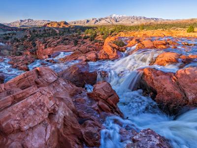 Gunlock Falls and Braver Dam Mountains