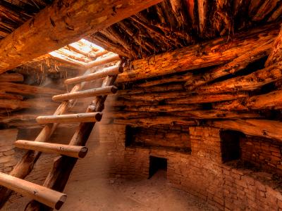 Kiva Ladder and Atmospheric Sunbeams