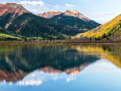 Crystal Lake Morning Reflection Panorama (click for full width)