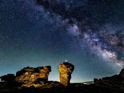 Milky Way over Trail Ridge Mushroom Rocks Milky Way over Trail Ridge Mushroom Rocks
