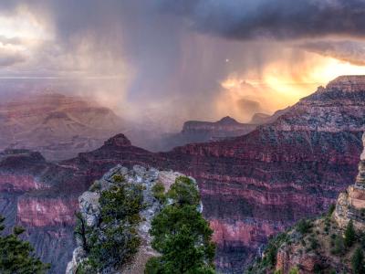 Mather Point Snow Squall Sunrise