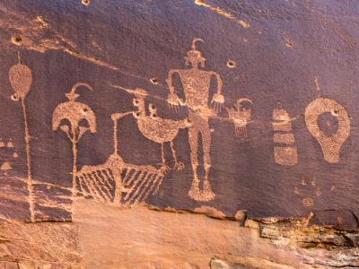 Butler Wash Wolfman Petroglyph panel