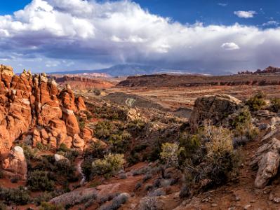 Fiery Furnace & Salt Valley Panoramic View (click for full width)