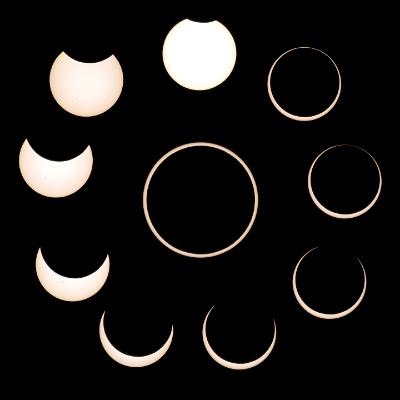 Annular Solar Eclipse Waning Sun Composite