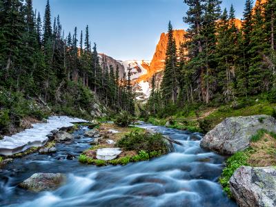 Odessa Lake Outlet and Notchtop Mountain Sunrise