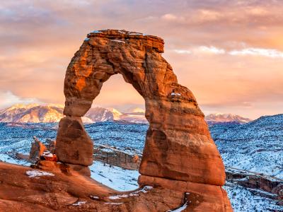 Delicate Arch Winter Sunset