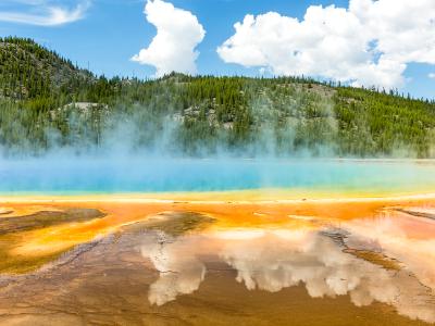Clouds Reflected in Grand Prismatic Spring