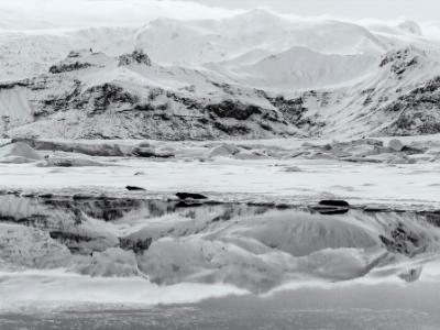 Iceland Winter Wonderland Black and White