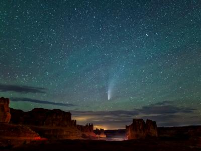 Neowise Comet and Courhouse Towers