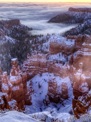 Low Lying Clouds in Bryce Canyon