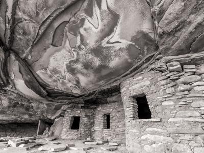 Fallen Roof Ruin Black & White