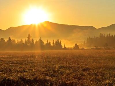 Adirondack Sunrise Panorama (Click for full width)