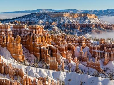 Bryce Canyon Winter Fog Panorama (Click for full width)