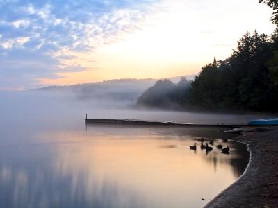 Foggy Adirondack Lake Sunrise