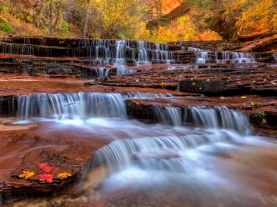 Colorful Archangel Falls Strata on the Left Fork