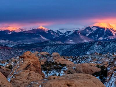 Sand Flats LaSal Winter Sunset