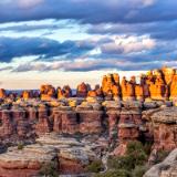 Moody Elephant Canyon Needles Sunset (Click for full width)