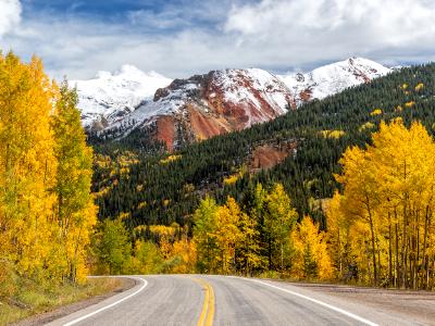 Million Dollar Highway Autumn and Red Mountains