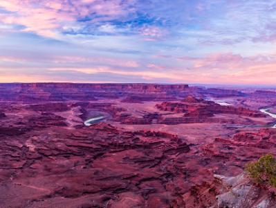 Winding Colorado River Overlook Sunset