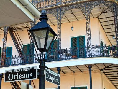 Orleans and Dauphine Street Sign