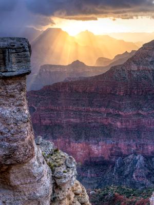 Mather Point Rock Tower Sunrise