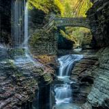 Rainbow Bridge and Falls in Autumn