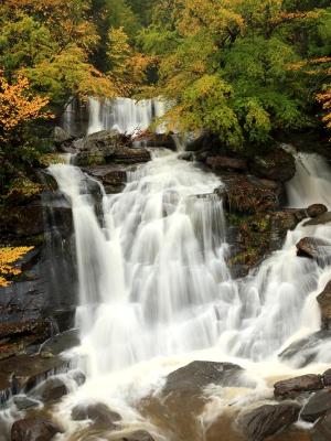 Silky Catskills Waterfall in Fall Flood