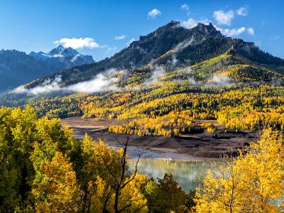 Clouds and Fall Foliage above Silverjack Reservoir