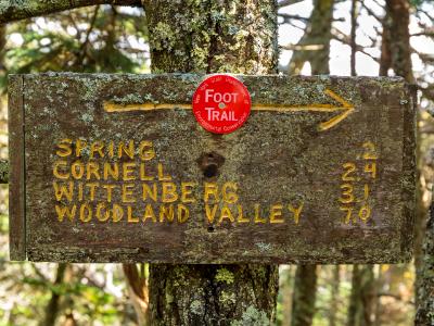 Slide Mountain Trail Marker