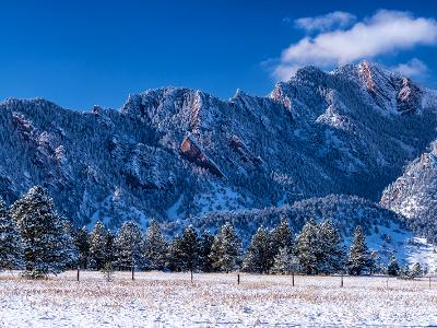 Frosty Flatirons Panorama (click for full width)