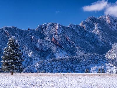 Flatirons Vista First Snow (click for full width)