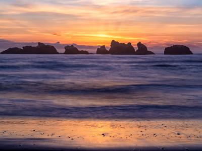 Bandon Beach Long Exposure Twilight