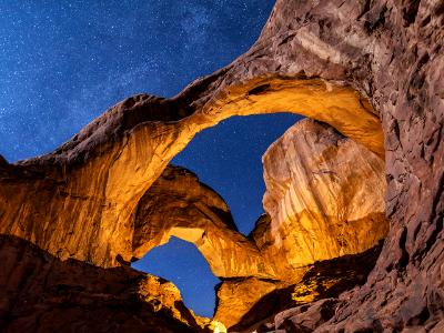 Moonlight Glow on Double Arch