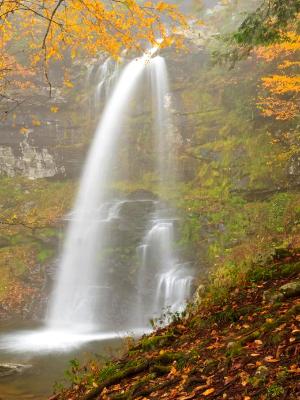 Platte Kill Falls and Autumn Hillside