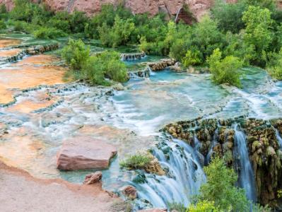 Little Navajo Falls Morning Panorama