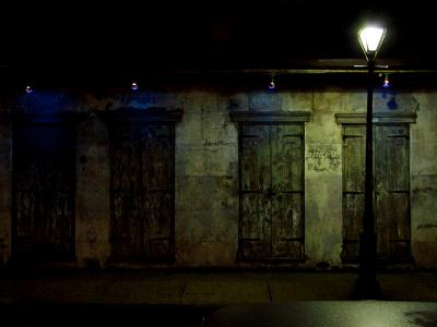 Storm Shutters at Night